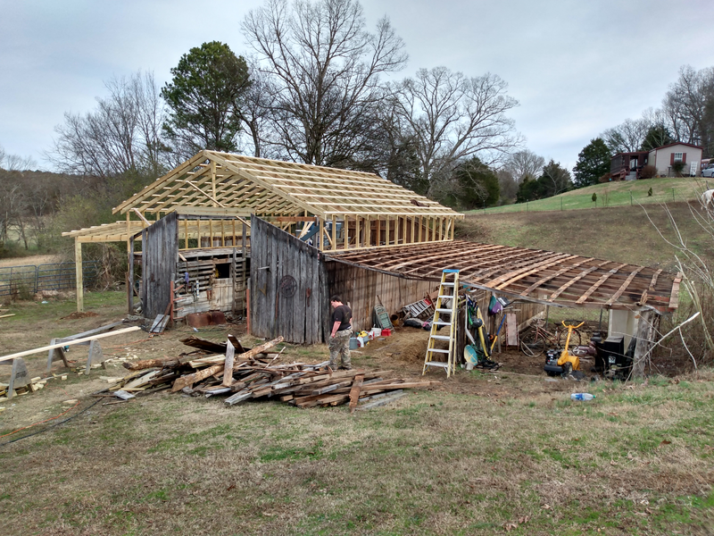 Mr. Bishop's Family Barn Rebuild, Dayton TN.